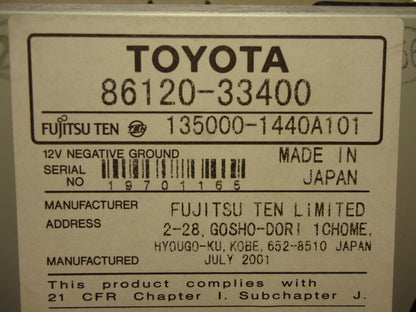 02 03 04 TOYOTA Camry Voice Navigation NAV GPS Radio Stereo Tape CD Player OEM 17001