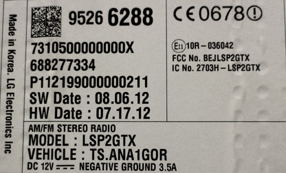 UNLOCKED Refurbished Chevrolet Sonic Trax OEM Satellite AM FM Radio USB AUX WiFi MP3 Stereo Display Screen
