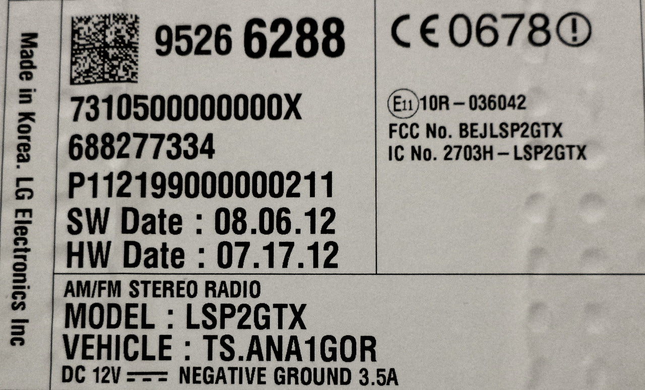 UNLOCKED Chevrolet Sonic Trax OEM Satellite AM FM Radio USB AUX WiFi MP3 Stereo Display Screen