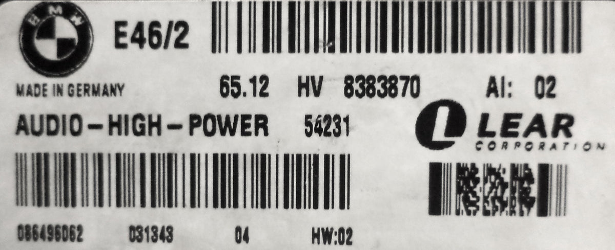 2000 2001 2002 2003 2004 2005  BMW OEM 3 Series Amplifier