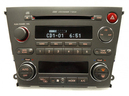 Blemished 2005 2006 SUBARU Legacy 2.5L 3.0L Radio Stereo 6 Disc Changer CD Player P-201UH Automatic Climate Controls
