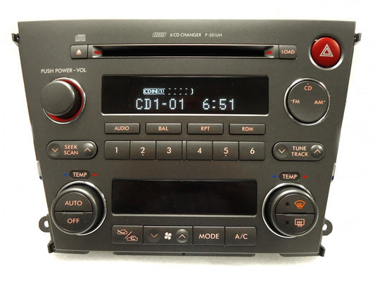 Blemished 2005 2006 SUBARU Legacy 2.5L 3.0L Radio Stereo 6 Disc Changer CD Player P-201UH Automatic Climate Controls