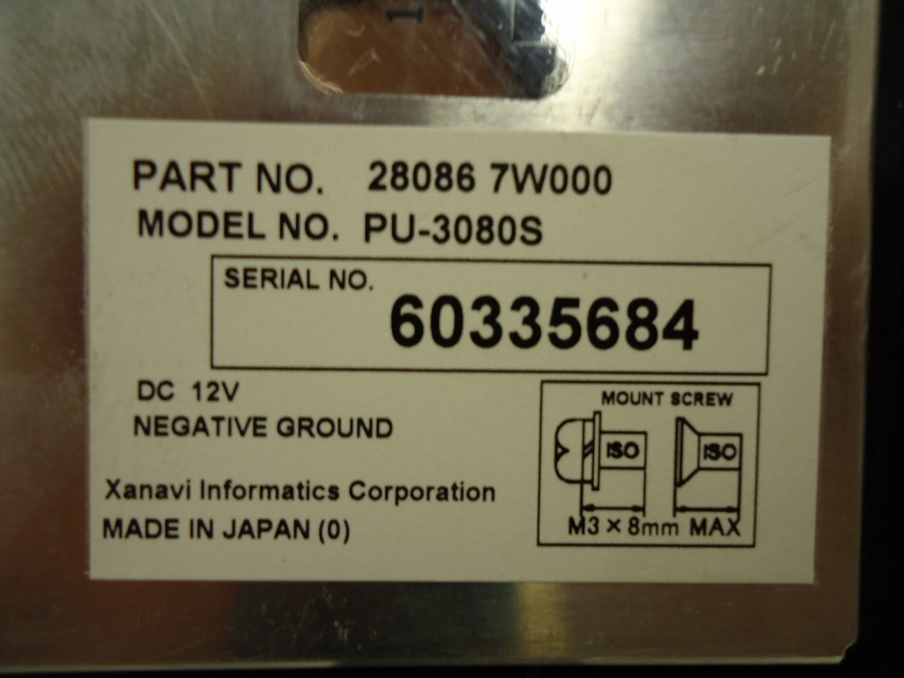 INFINITI G35 G-35 Navigation GPS LCD Display Screen Monitor OEM PU-3080S 2005 2006 2007
