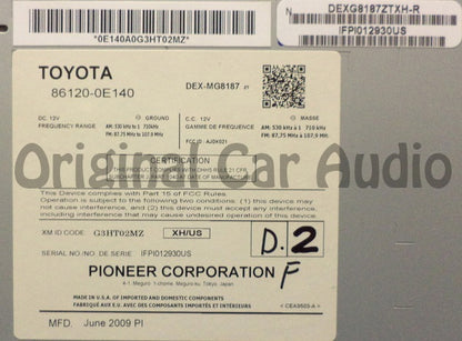 2010 - 2011 LEXUS RX350 RX450H OEM 6 CD Changer AM FM Radio Receiver AP1828, P1824