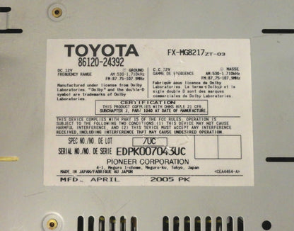 05 - 10 Lexus SC430 Radio Tape Cassette Mark Levinson Radio 6 CD Changer P6846
