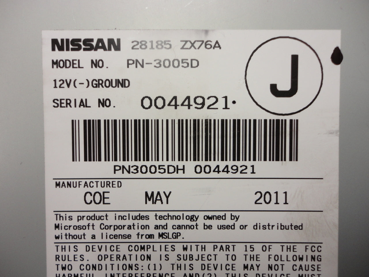 2011 NISSAN Maxima BOSE AM FM Radio 6 Disc Changer MP3 CD Player Factory OEM