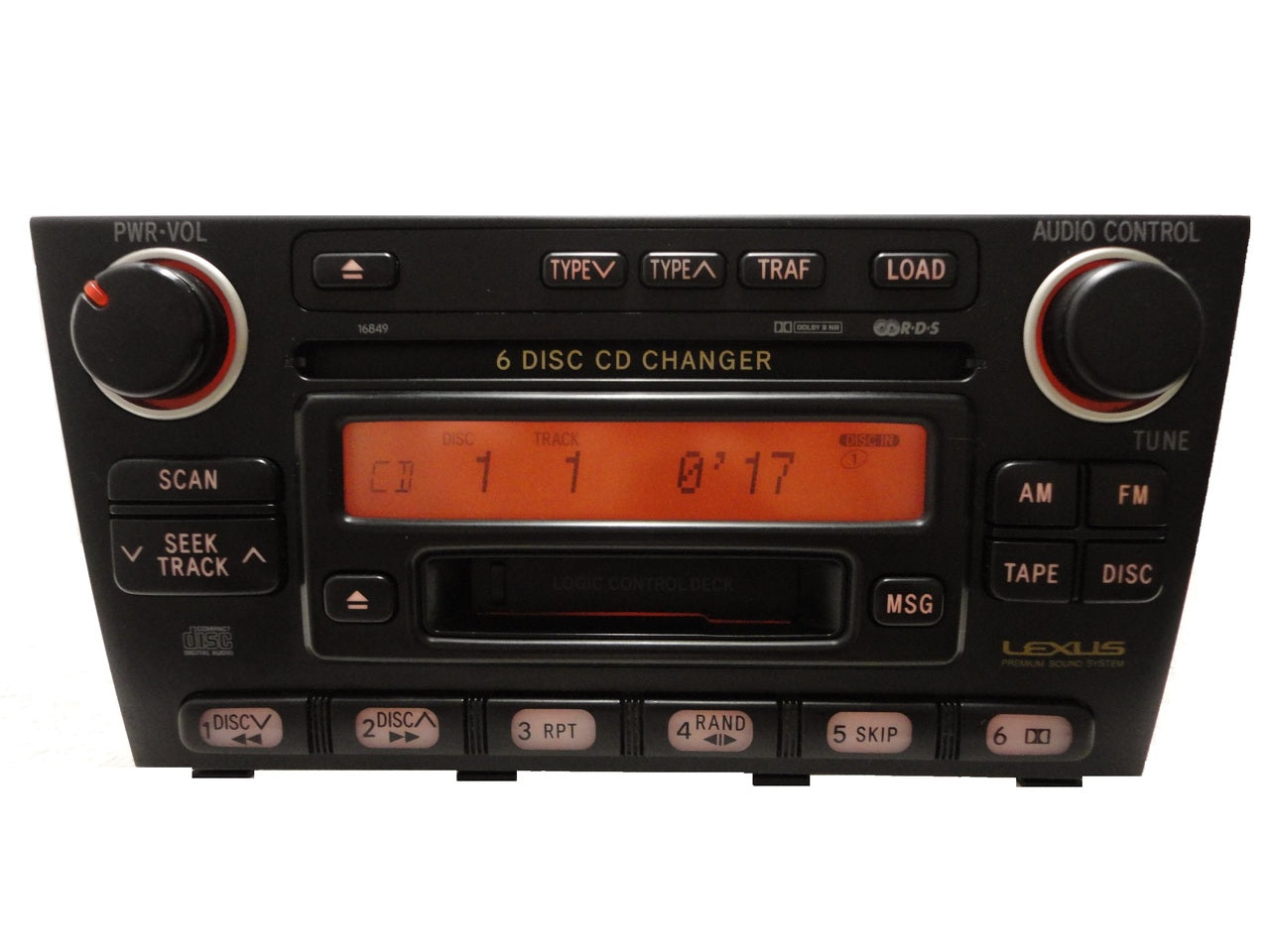 Lexus IS300 Radio 6 Disc Changer cd tape cassette player 16849 LEXUS Premium Sound