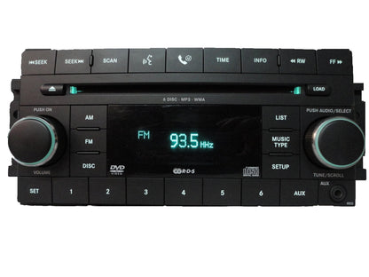 2007 - 2012 Chrysler Jeep Dodge OEM AM FM Radio AUX Port MP3 DVD 6 CD Changer Receiver REQ