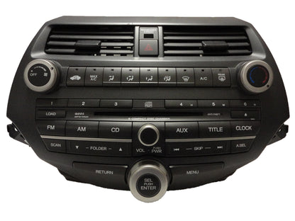 2008 - 2010 Honda ACCORD OEM Radio RDS AUX MP3 6 Disc CD Player Climate Controls 3BA4 w/Trim & AC