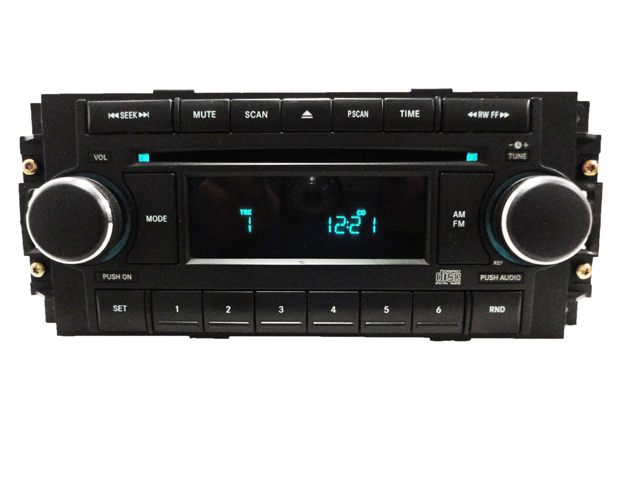 2004 - 2008 Chrysler Jeep Dodge OEM AM FM Radio CD Player Receiver With CHROME Knobs REF