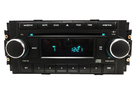 2004 - 2008 Chrysler Jeep Dodge OEM AM FM Radio CD Player Receiver With CHROME Knobs REF