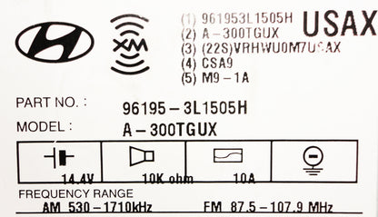 Hyundai Azera Infinity 6 Disc Changer MP3 CD Player XM Radio