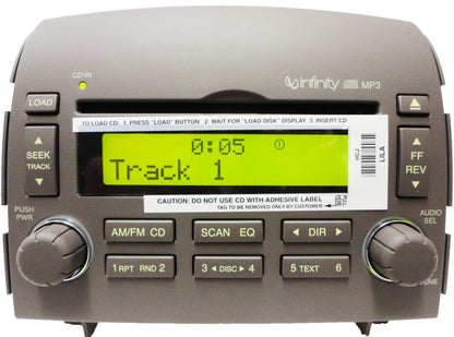 2006 2007 2008 HYUNDAI Sonata Radio INFINITY Stereo 6 Disc Changer MP3 CD Player GREY