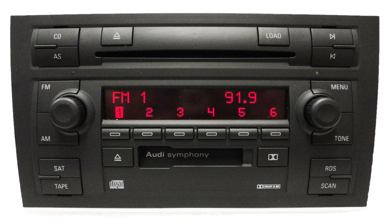 2002 - 2008 AUDI A4 Symphony II OEM AM FM Radio Stereo 6 Disc Changer CD Tape Player
