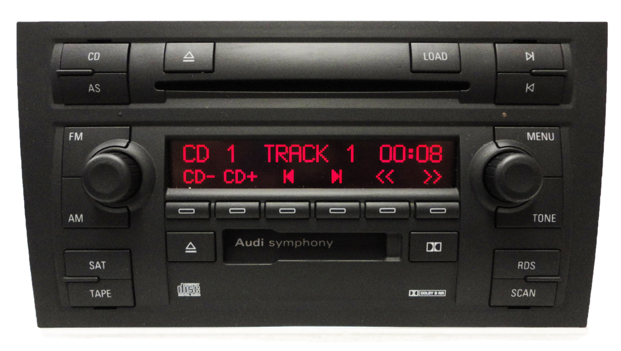 2002 - 2008 AUDI A4 Symphony II OEM AM FM Radio Stereo 6 Disc Changer CD Tape Player