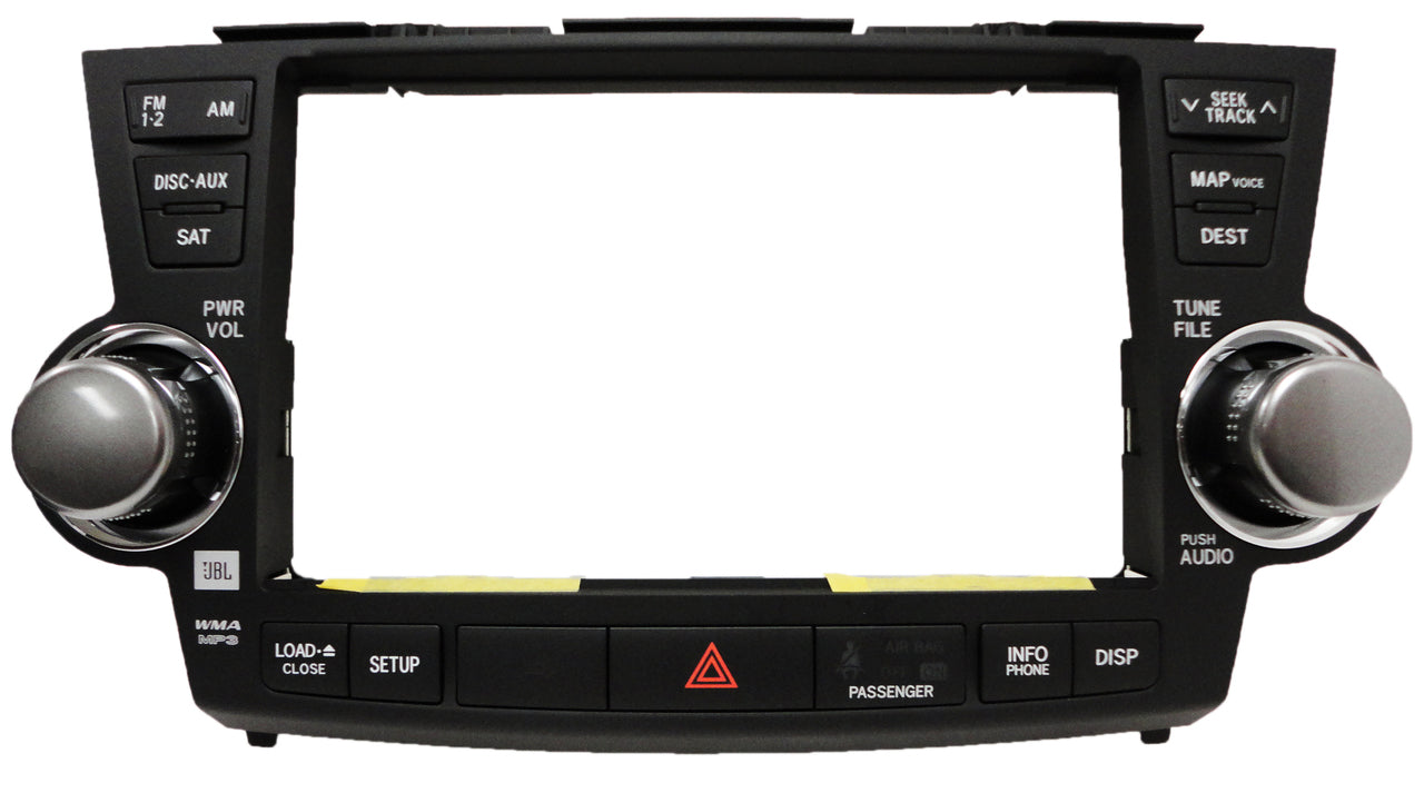 NEW 11 12 13 E7033 TOYOTA HIGHLANDER Factory JBL Navigation Radio FACEPLATE Replacement 86121-48420 2011 2012 2013