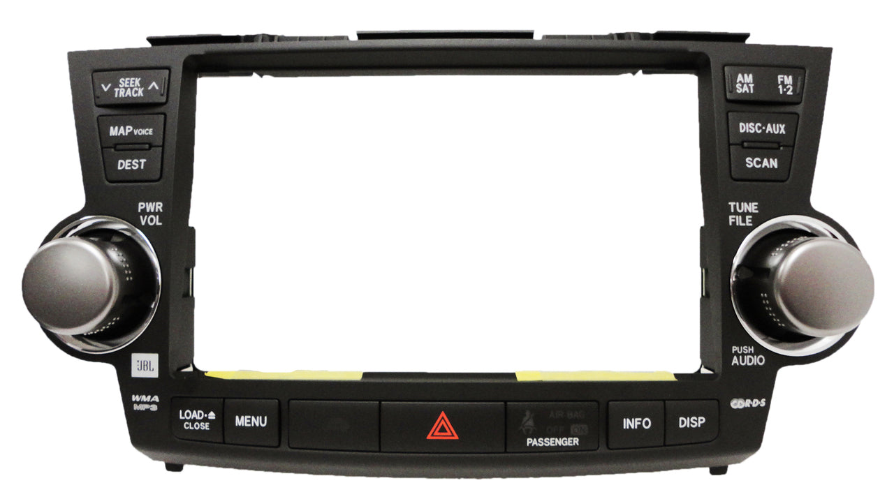 NEW 08 09 10 E7014 E7015 E7016 TOYOTA HIGHLANDER Factory JBL Navigation Radio FACEPLATE Replacement 86121-48310 2008 2009 2010