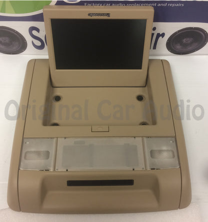 GMC Chevy Overhead DVD Screen TAN Rear Entertainment With Surrounding Bezel