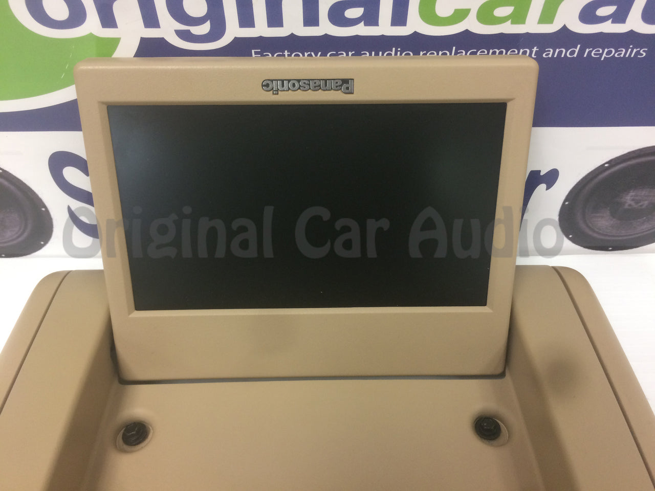 GMC Chevy Overhead DVD Screen TAN Rear Entertainment With Surrounding Bezel