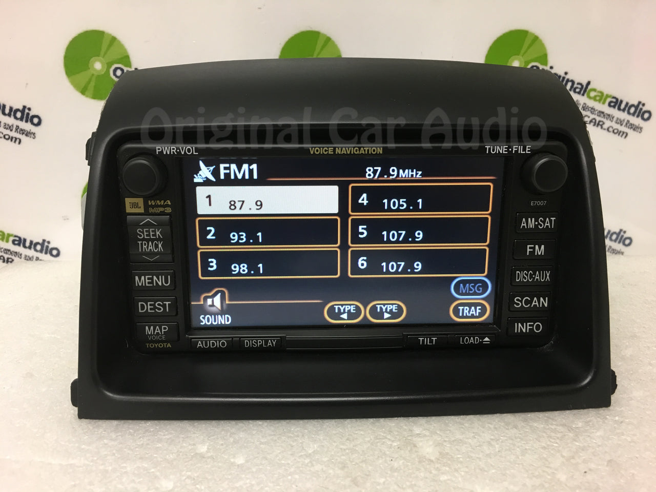 E7007 Toyota Sienna Navigation System GPS Radio WITH BEZEL