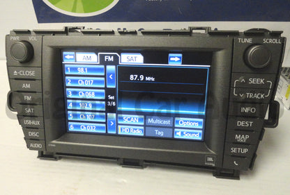 2013 2014 Toyota Prius OEM Navigation GPS 4 Disc Changer Receiver AM FM Radio MP3 CD Player E7040, 86100-47240