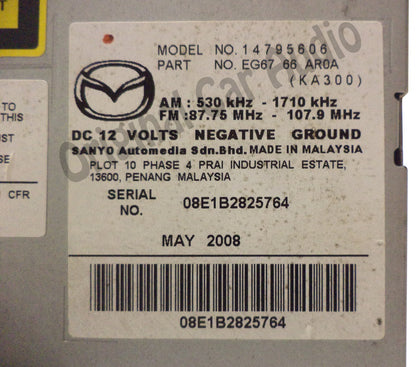 2007 - 2009 Mazda CX-7 CX7 Radio MP3 Single CD Player Satellite Receiver