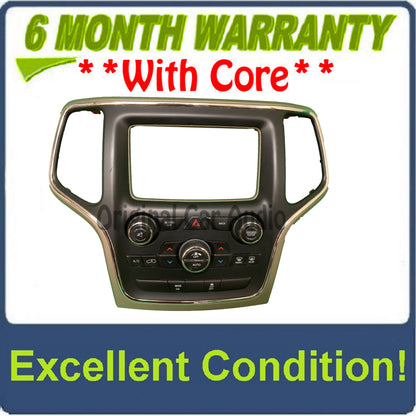 2014 - 2016 Jeep Grand Cherokee OEM 5" Touch Screen Radio Bezel Dual Zone Climate Control PANEL ONLY
