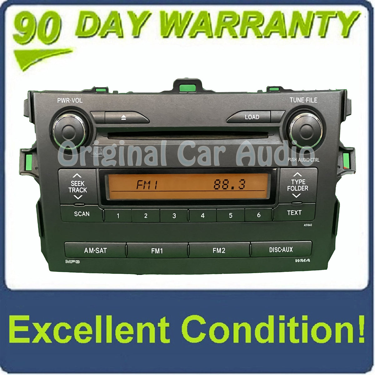 TOYOTA Corolla Radio Stereo 6 Disc Changer MP3 CD Player Factory OEM A518A3 86120-02B20 2009 2010