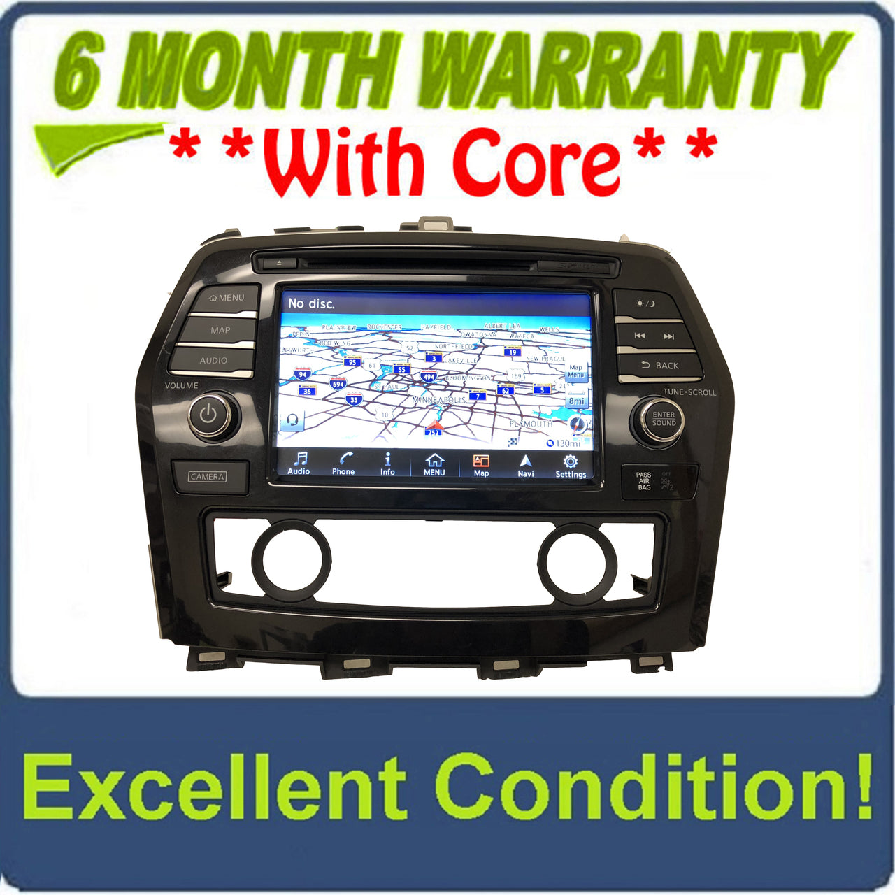 2016 - 2017 Nissan Maxima OEM BOSE Touch Screen Navigation AM FM XM Receiver