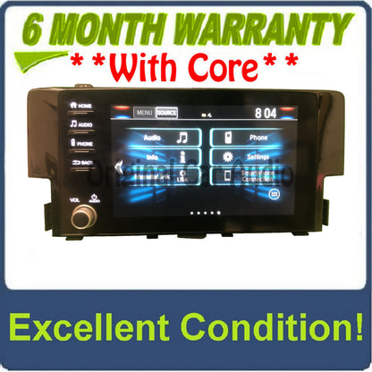 2019 - 2021 Honda Civic OEM Radio Information Center Display Screen Assembly Monitor
