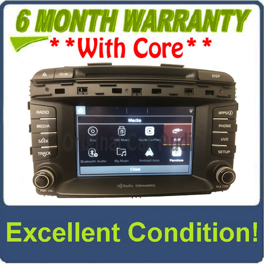2016 - 2018 Kia Sorento OEM 7" UVO Apple Carplay Android Auto Multi Media Sat Bluetooth CD Radio Receiver
