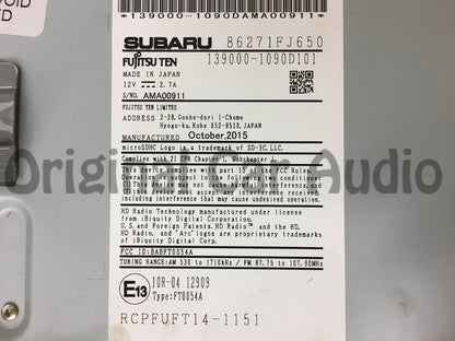 REPAIR 2016 Subaru Crosstrek Impreza OEM Touch Screen Starlink Navigation Radio
