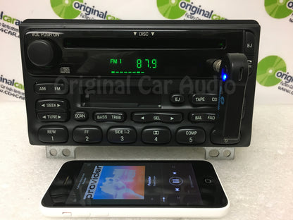 2001 - 2003 FORD EXPLORER Single CD AM FM Radio With Added Aux and Bluetooth