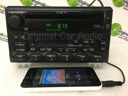 2001 - 2003 FORD EXPLORER Single CD AM FM Radio With Added Aux