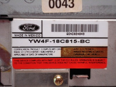 2000 - 2002 Lincoln LS Audiophile Radio 6 CD Changer, YW4F-18C815-BC, YW4F1C815BC, YW4F 18C815 BC