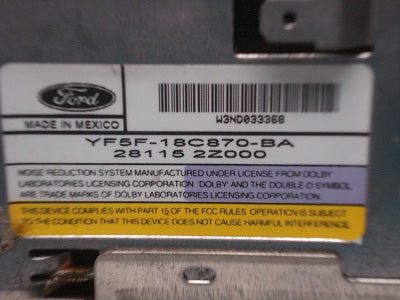 2000 2001 2002 Mercury Villager Tape/Radio Player