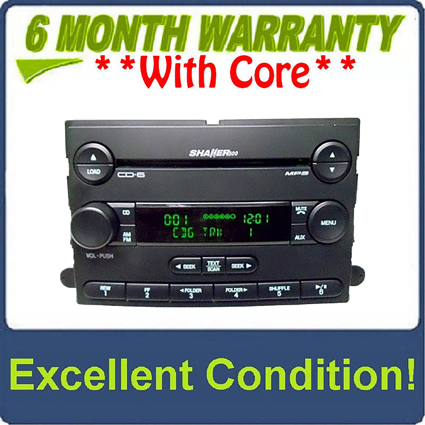 07 08 09 FORD MUSTANG SHAKER 500 Radio MP3 AUX and 6 CD Changer 2007 2008 2009 Fo197