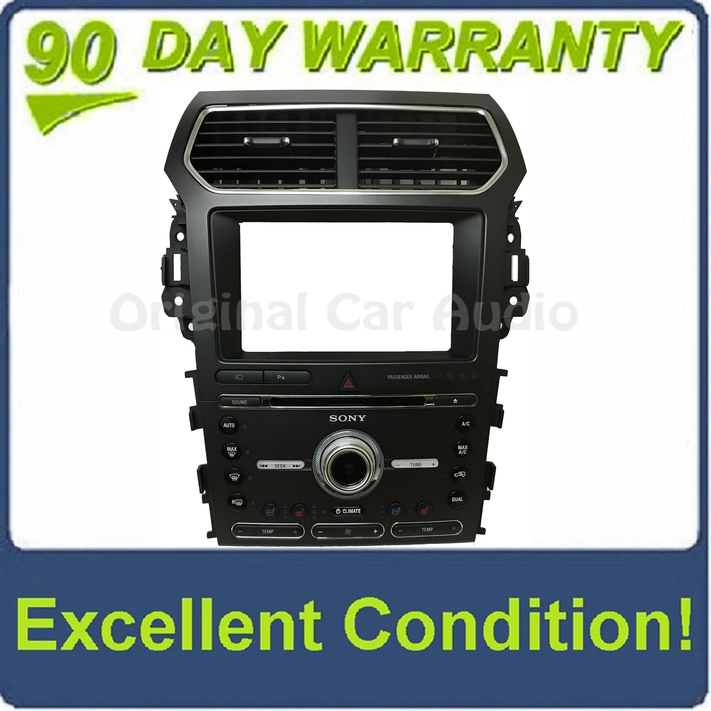 2016 - 2017 Ford Explorer Sony Premium Sound OEM Radio Climate Control Panel BEZEL ONLY