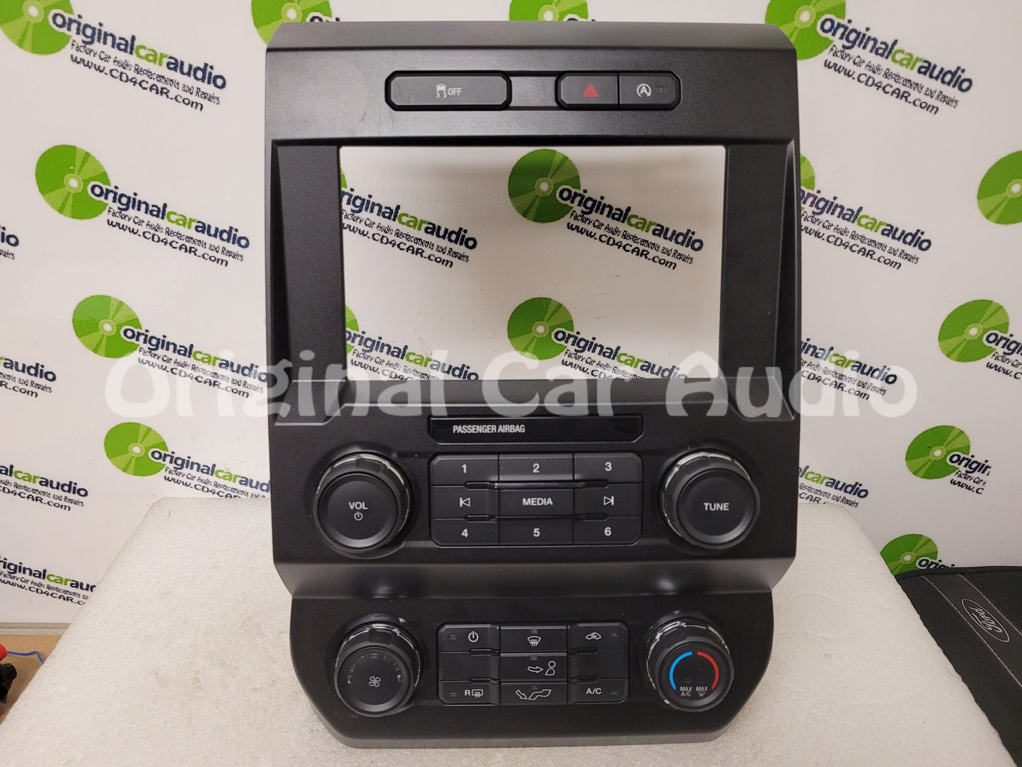 2019 - 2020 Ford F150 OEM 8" Touch Screen Radio Control Climate Control W/O Heated Seats and CD Slot Bezel ONLY
