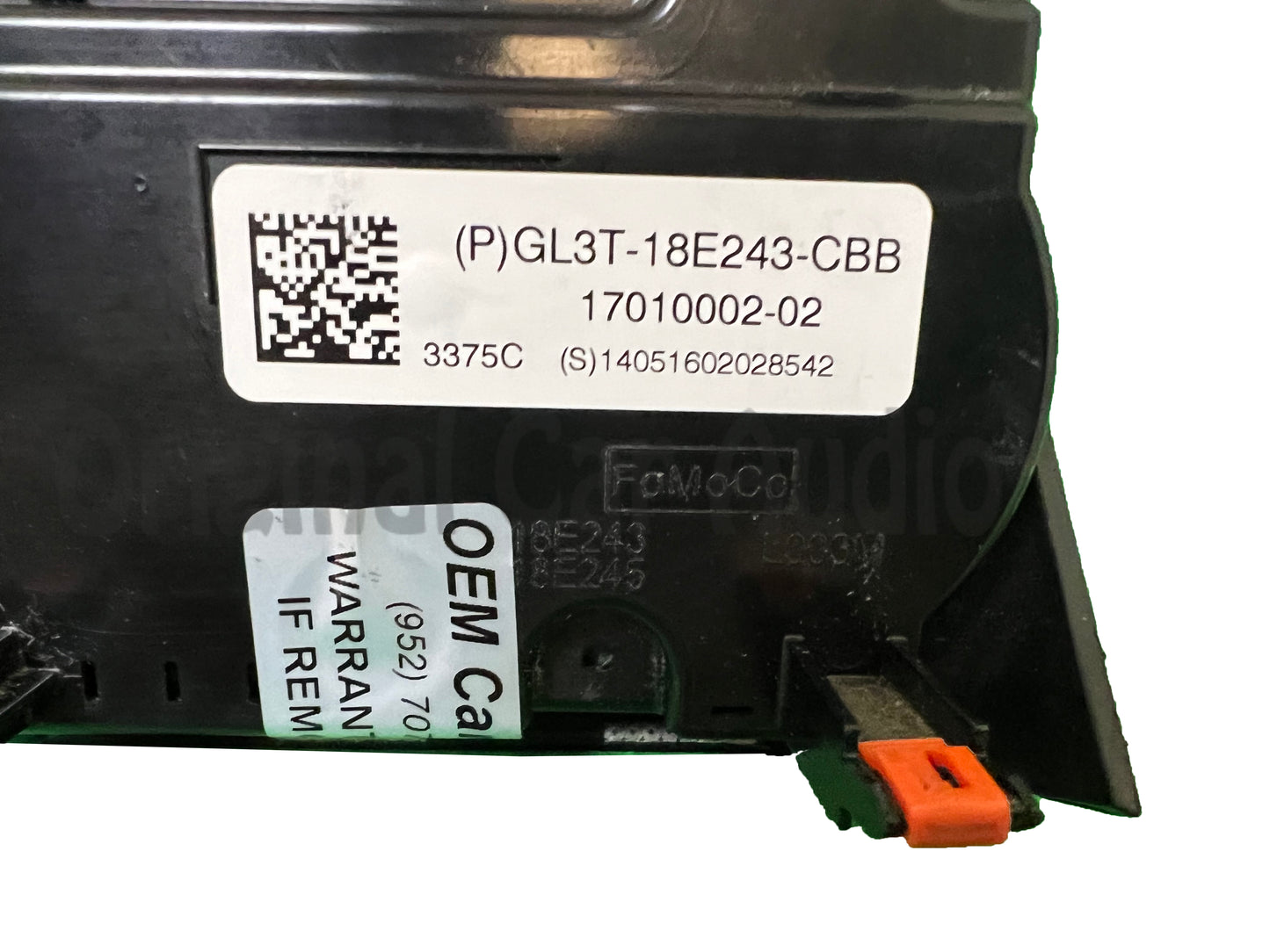 2015 - 2018 Ford F150 OEM 8" Touch Screen Radio Control Climate Control w/o Heated Seat Options Bezel ONLY