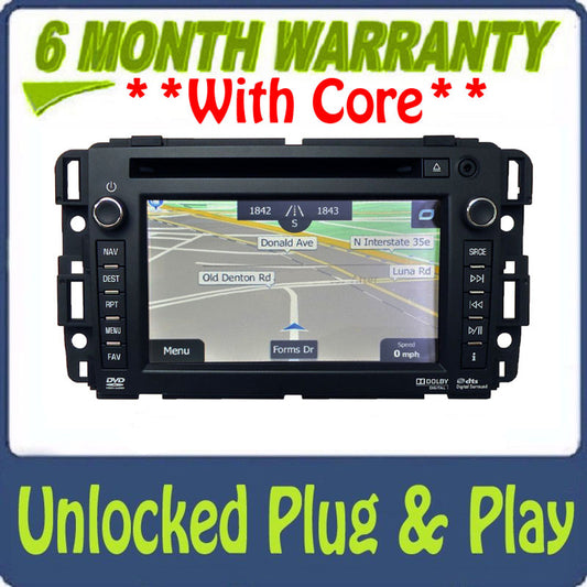 UNLOCKED 2012 2013 Chevy GMC OEM Navigation GPS XM Radio Bluetooth USB DVD AUX Stereo AM FM SAT - ANALOG