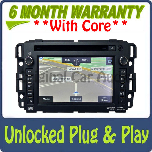 UNLOCKED Reman 2012 2013 Chevy GMC OEM Navigation GPS XM Radio Bluetooth USB DVD AUX Stereo AM FM SAT - ANALOG