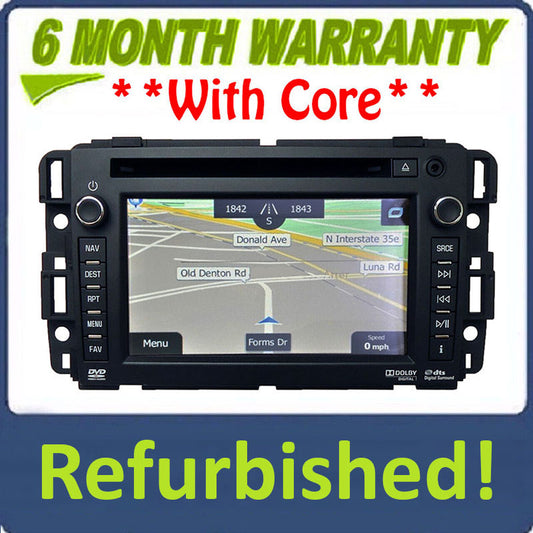 UNLOCKED Refurbished Screen 2012 2013 Chevy GMC OEM Navigation GPS XM Radio Bluetooth USB DVD AUX Stereo AM FM SAT - ANALOG