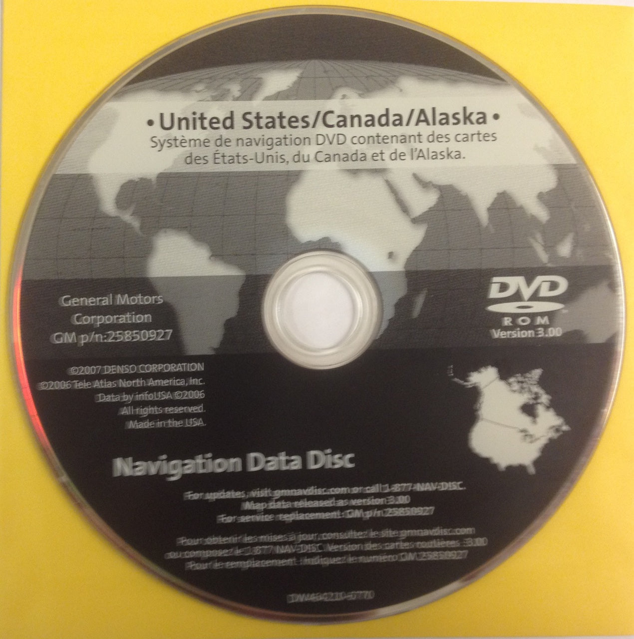 GM Satellite Navigation System CD 25850927U Version 3.00