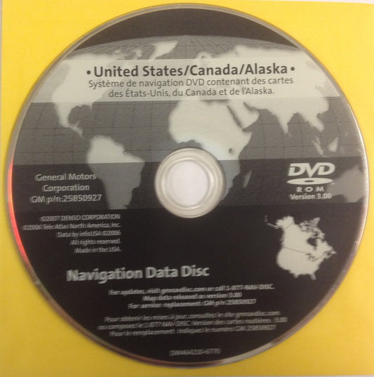 GM Satellite Navigation System CD 25850927U Version 3.00