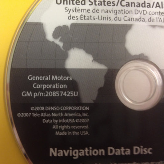 GM Satellite Navigation System CD 20857425U Version 4.10C