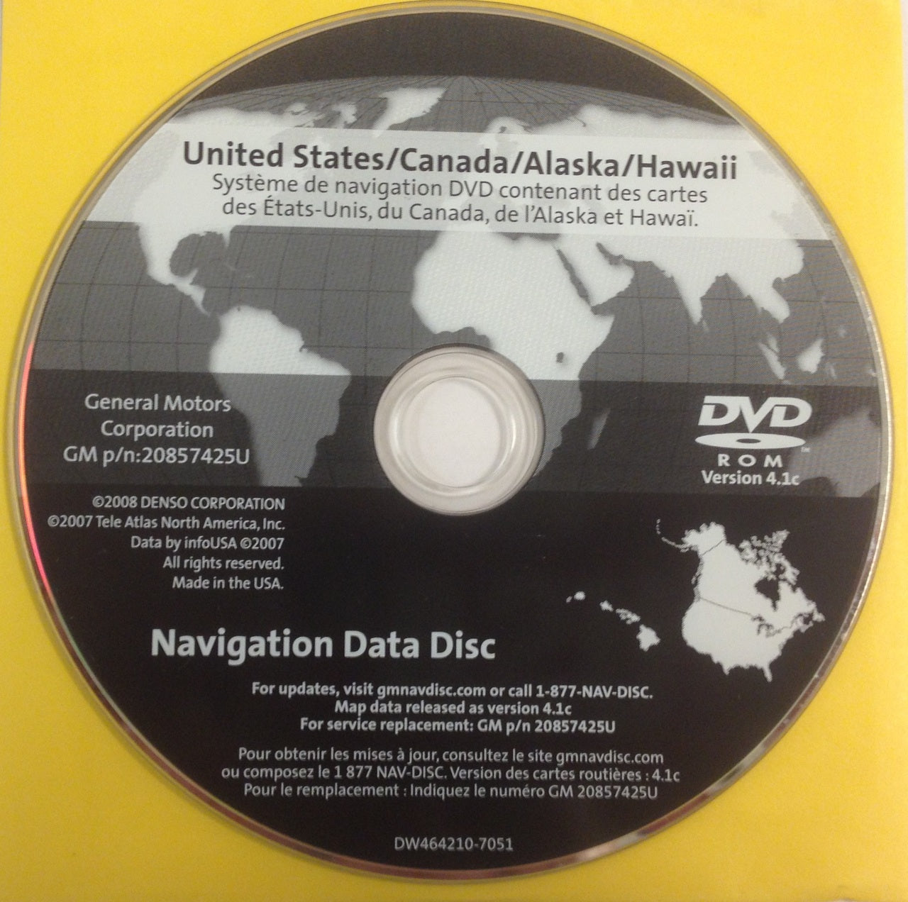 GM Satellite Navigation System CD 20857425U Version 4.10C