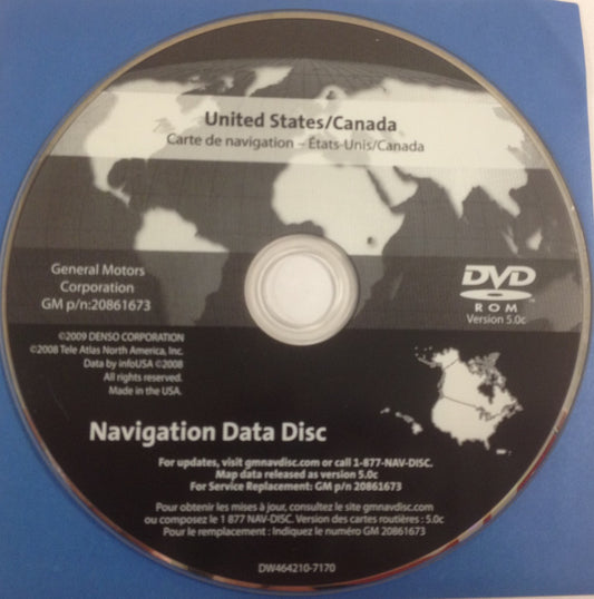 GM Satellite Navigation System CD 20861673 Version 5.0c