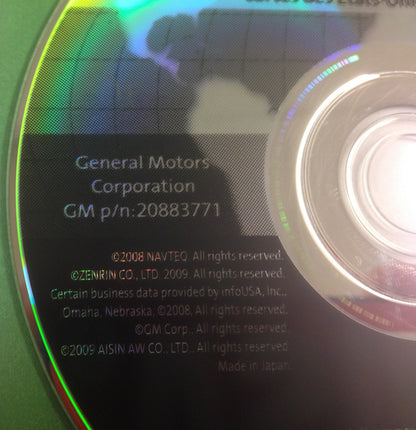 GM Satellite Navigation System CD 20883771 Version 8.3