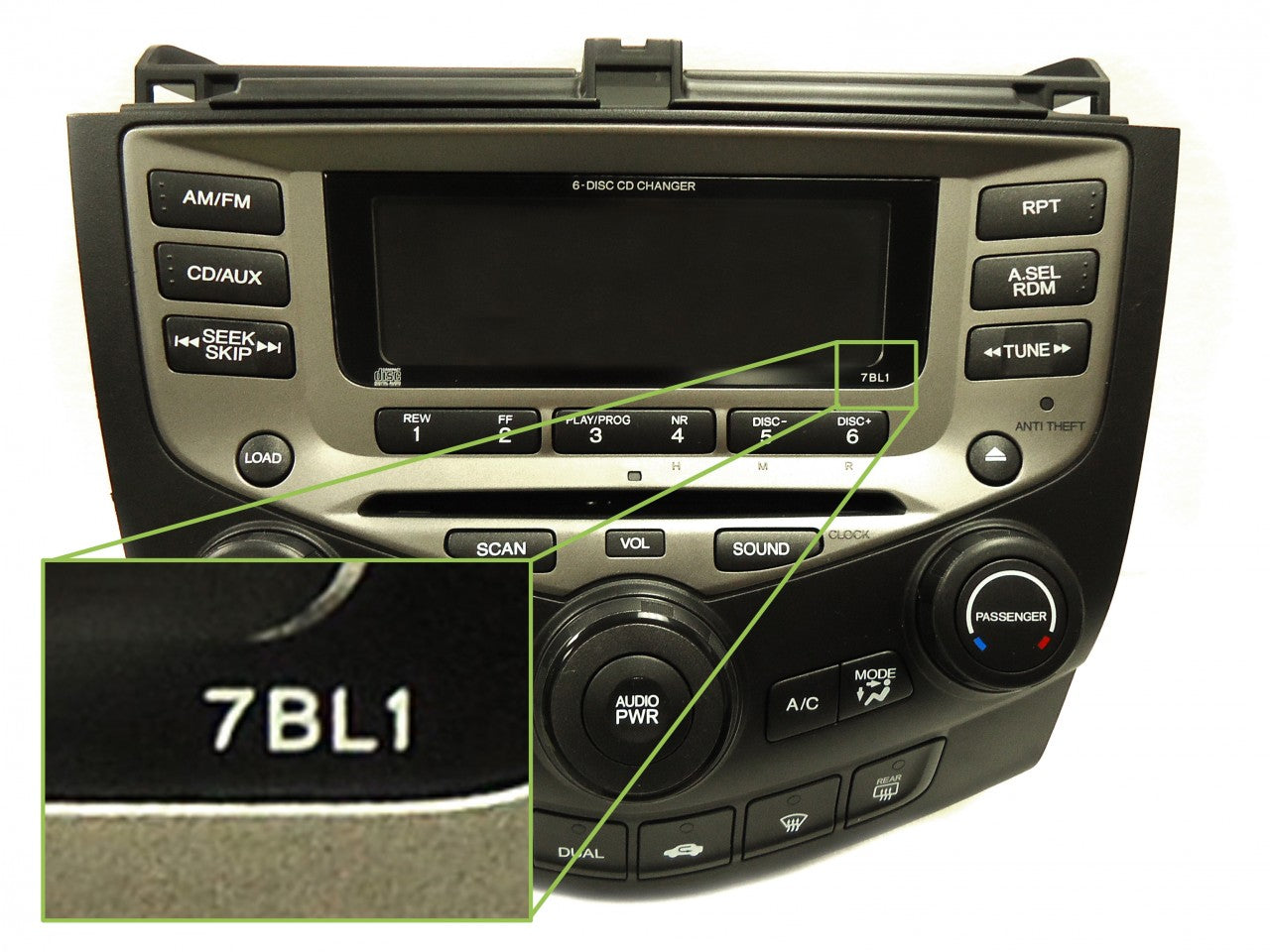 NEW Honda Accord 6 Disc Changer CD Player BLOCK COMPONENT 2004 2005 2006 2007 7BK1, 7BK2, 7BY1, 7BY2, 7FY1, 7FY2, 7FK0